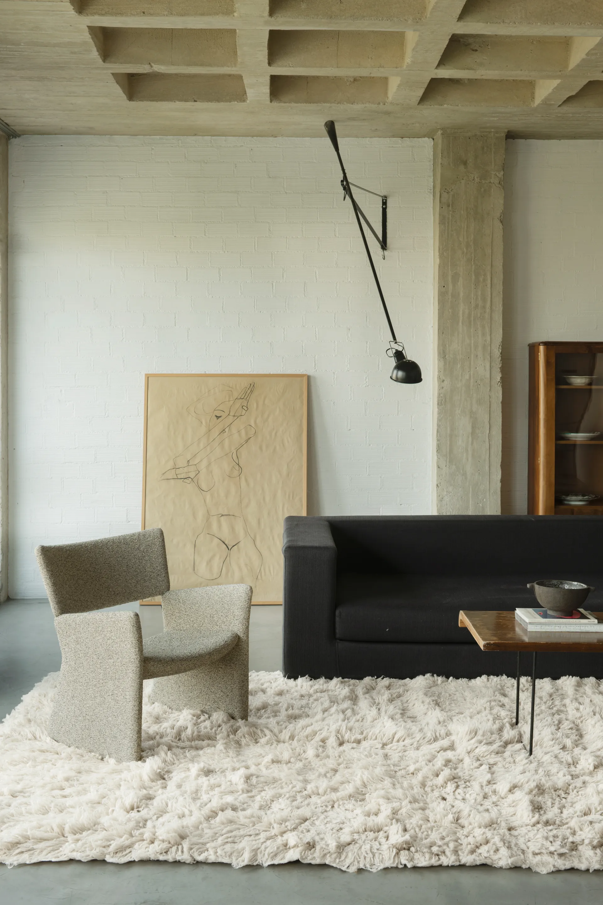 Shaggy rug 180x270 cm, Off White Layered