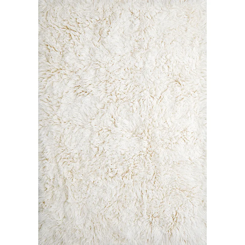 Layered Shaggy rug 250x350 cm Bone white | Scandinavian Design | Wool rugs | White
