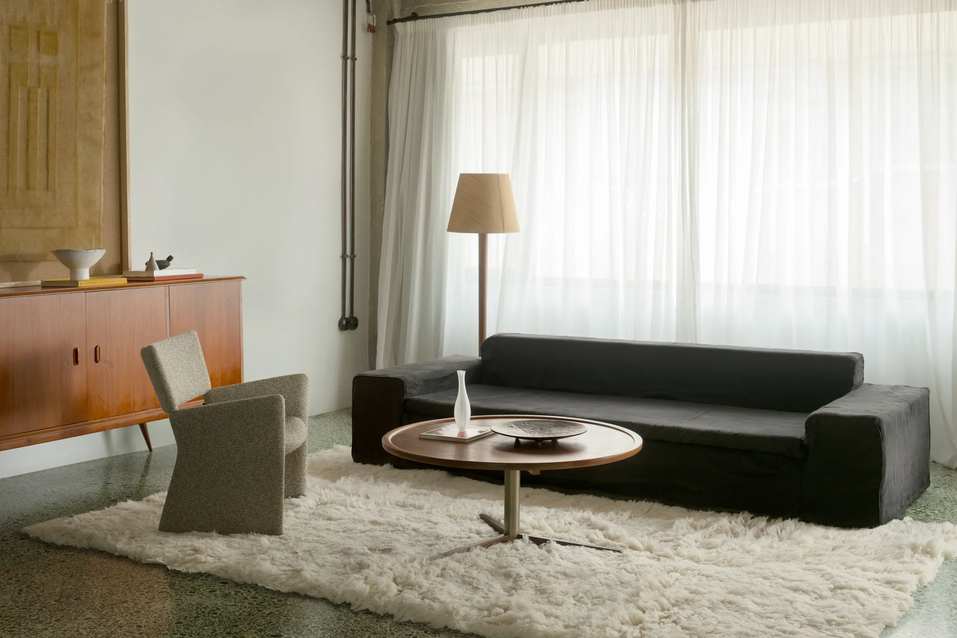 Shaggy rug 300x400 cm, Bone White Layered