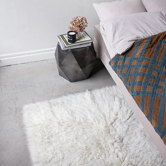 Shaggy rug 90x180 cm, Off white Layered