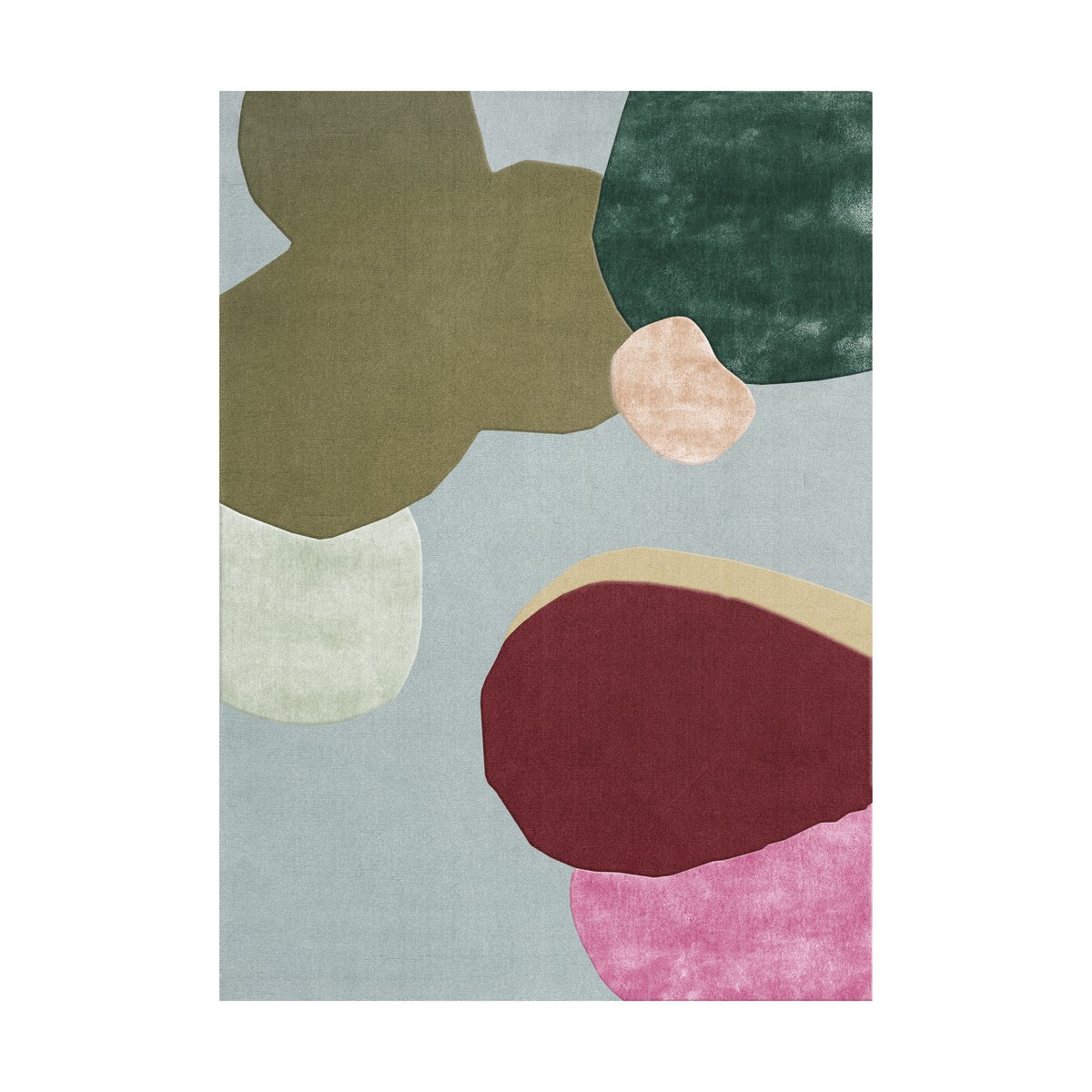Layered Sleeping Flower wool carpet 200x300 cm
