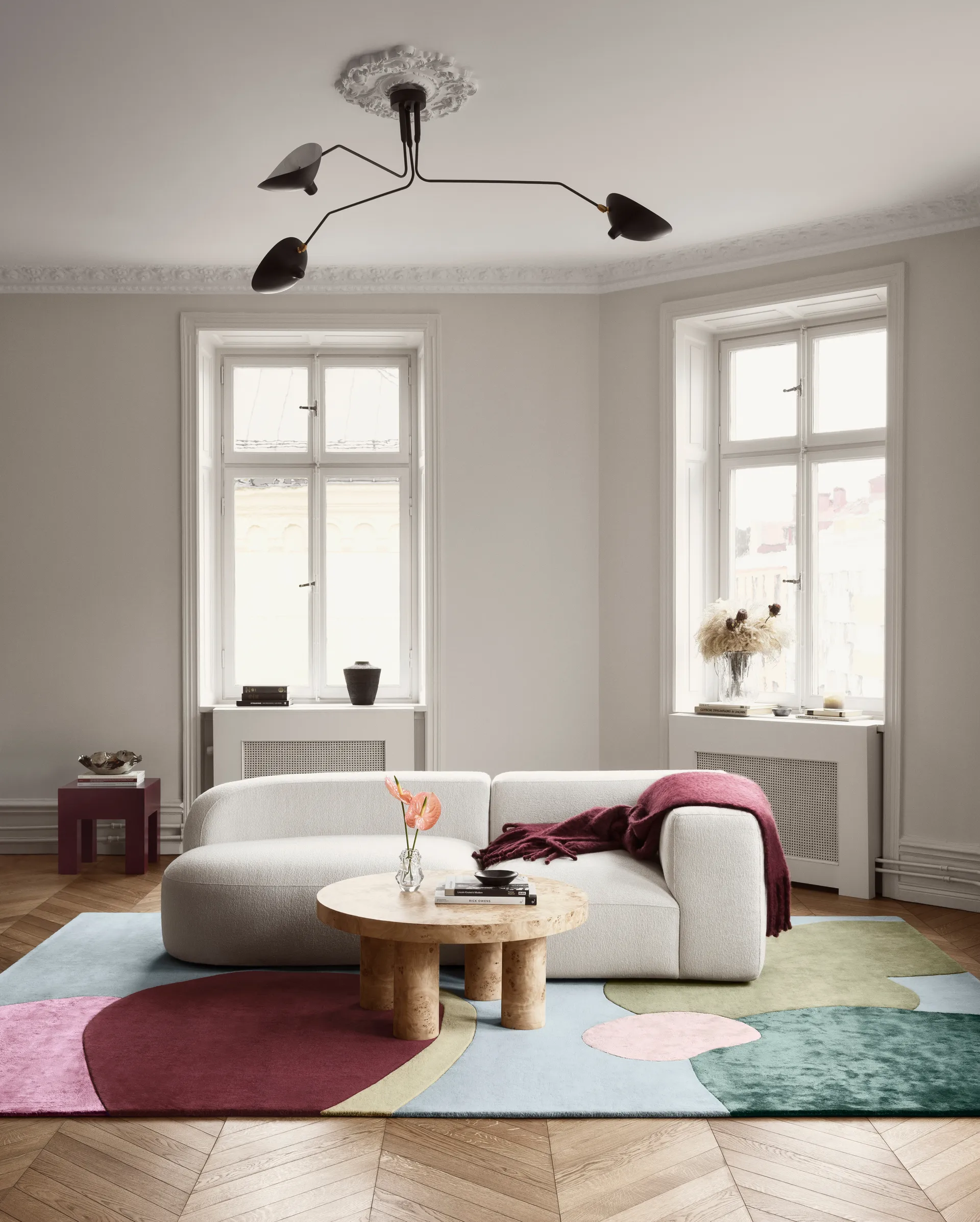 Sleeping Flower wool carpet, 200x300 cm Layered