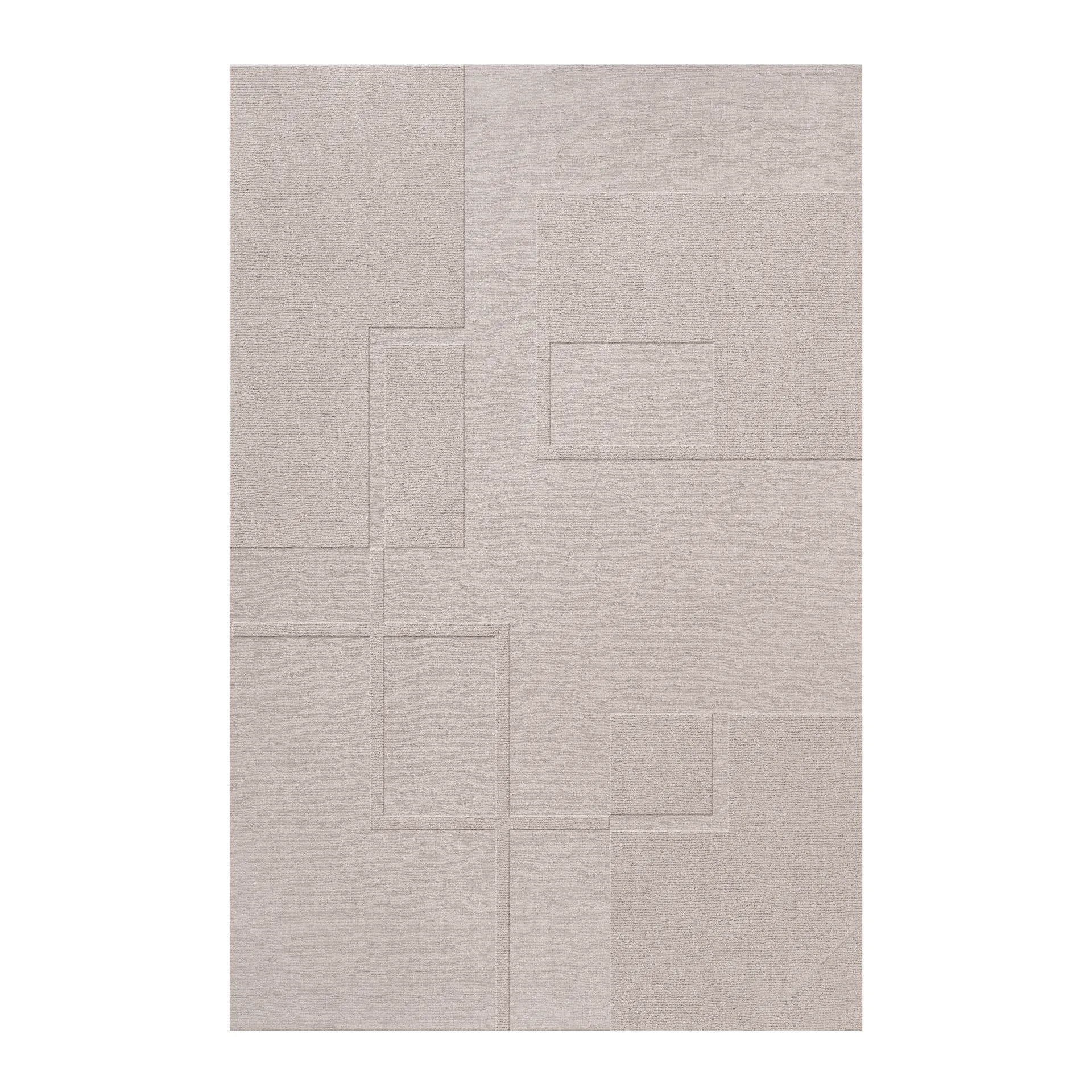 Swedish Grace oatmeal wool rug, 180x270 cm Layered