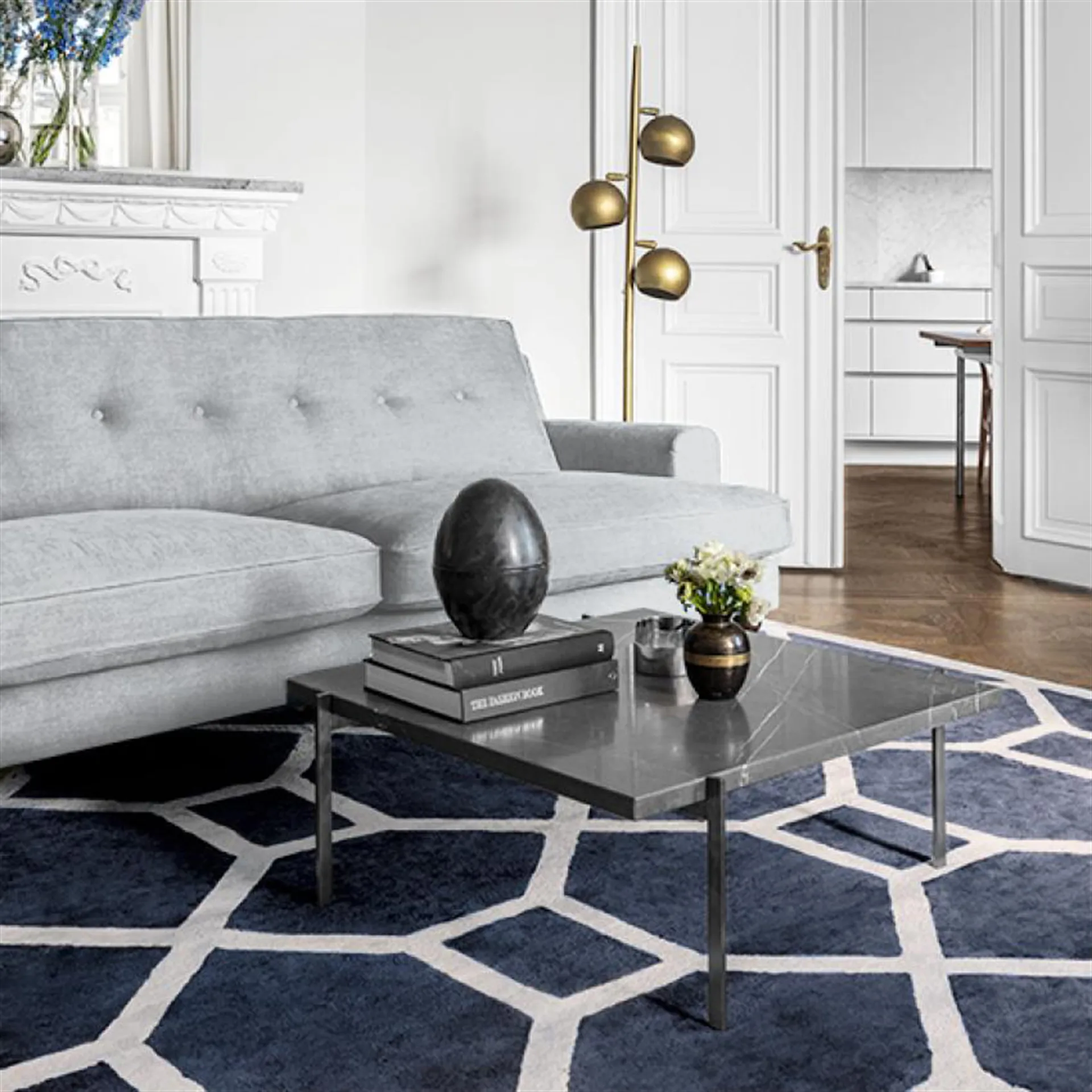 Viskos entrance rug , 160x250 cm, midnight blue (blue) Layered