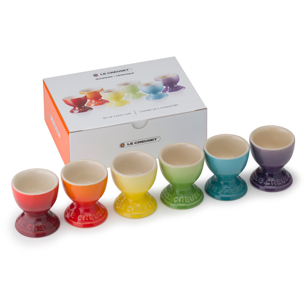 Le Creuset gift set egg cup 6-pack Rainbow | Scandinavian Design | Egg cups | Multi
