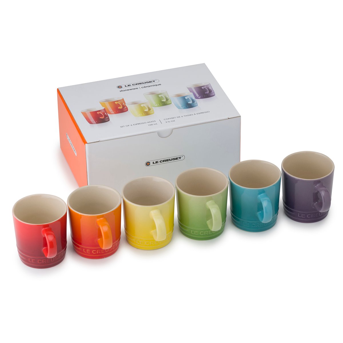 Le Creuset gift set espresso mug 10 cl 6-pack Rainbow