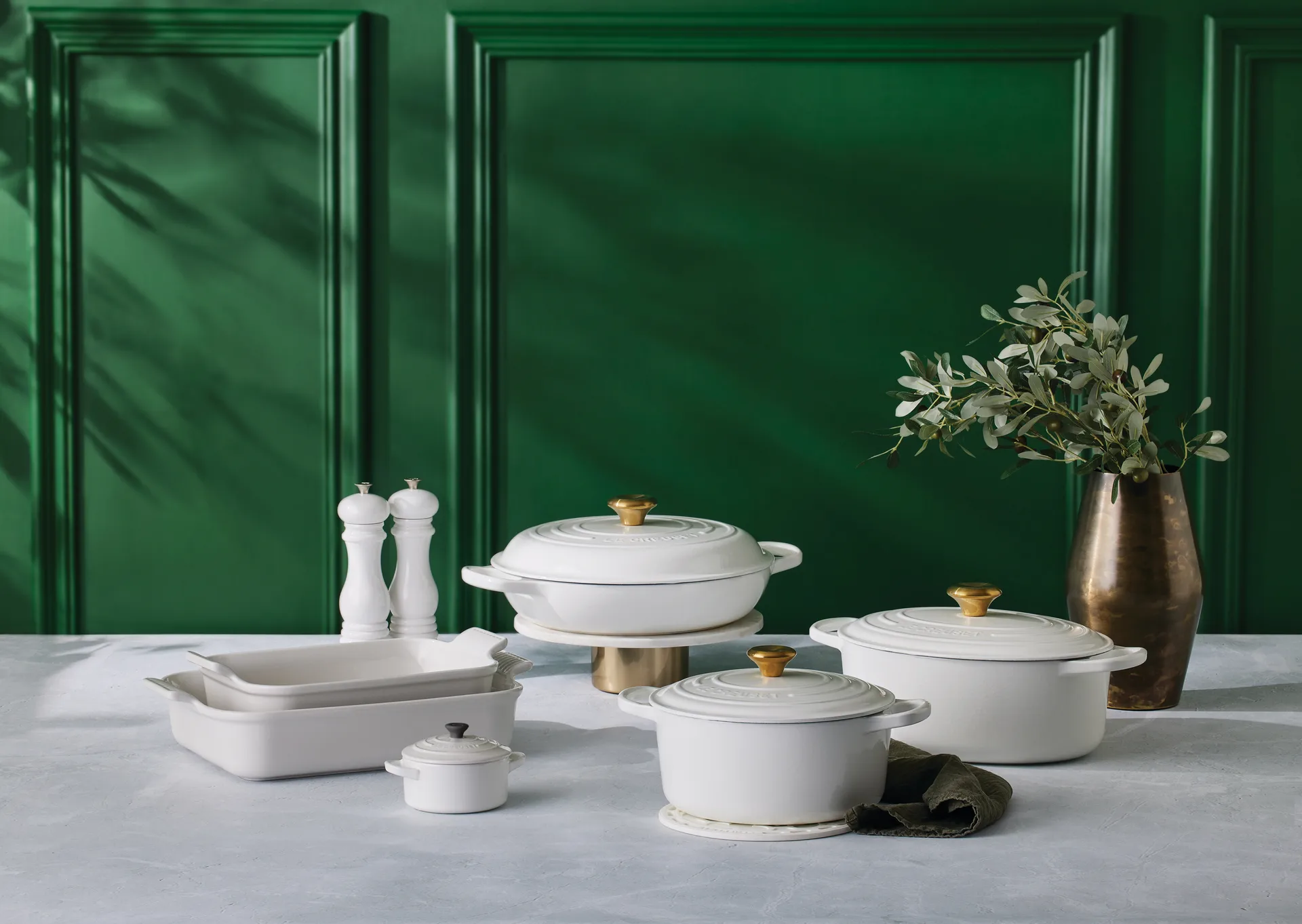 Le Creuset pepper mill 21 cm, White-gold Le Creuset