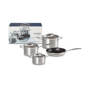 Le Creuset pot and frying pan set - Stainless steel, 4 pieces - Le Creuset