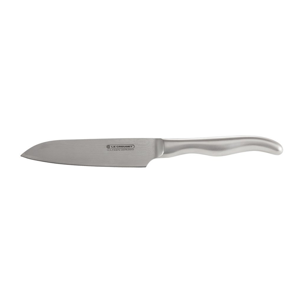 Le Creuset santokuknife with steel handle 13 cm | Scandinavian Design | Santoku knives | Silver-coloured