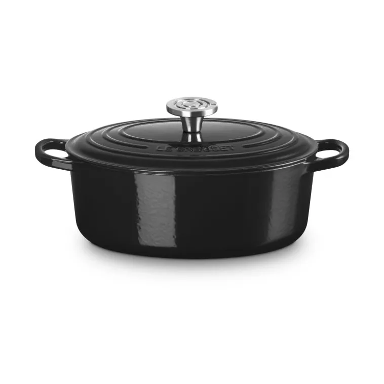 Le Creuset Signature cast iron oval casserole, Black, 4.1 l Le Creuset