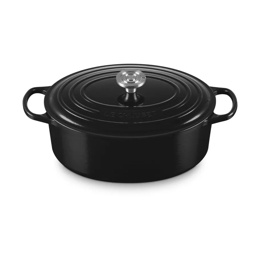 Le Creuset Signature cast iron oval casserole, Black, 6.3 l Le Creuset