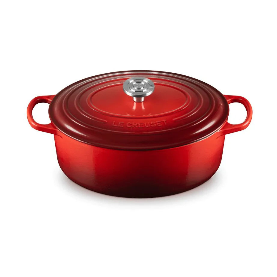 Le Creuset Signature cast iron oval casserole, Cerise, 6.3 l Le Creuset