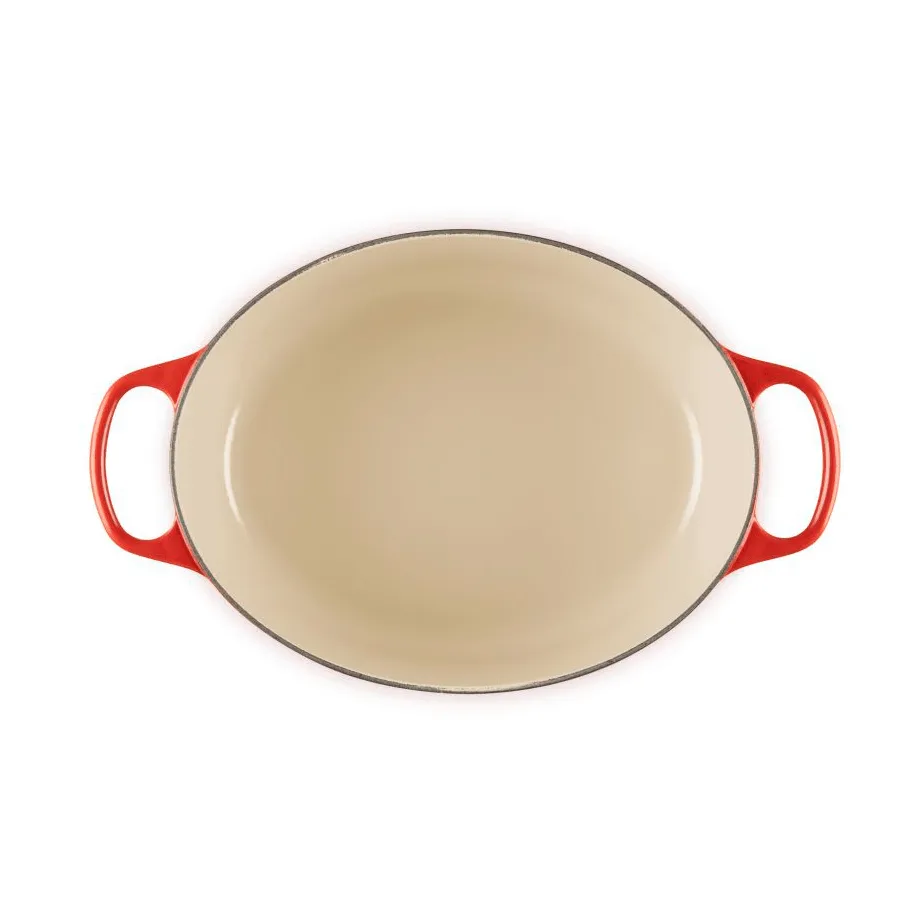 Le Creuset Signature cast iron oval casserole, Cerise, 6.3 l Le Creuset