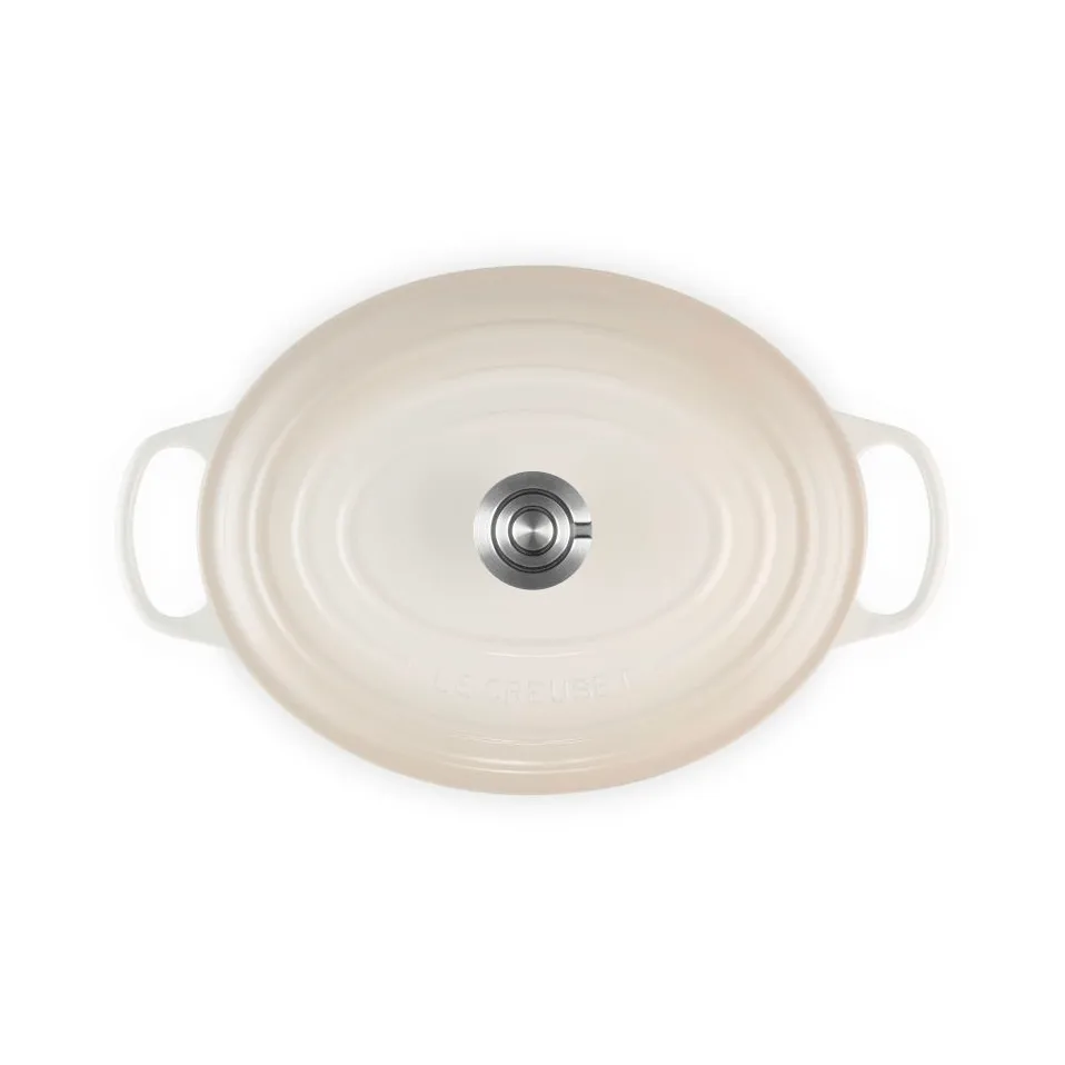 Le Creuset Signature cast iron oval casserole, Meringue, 6.3 l Le Creuset