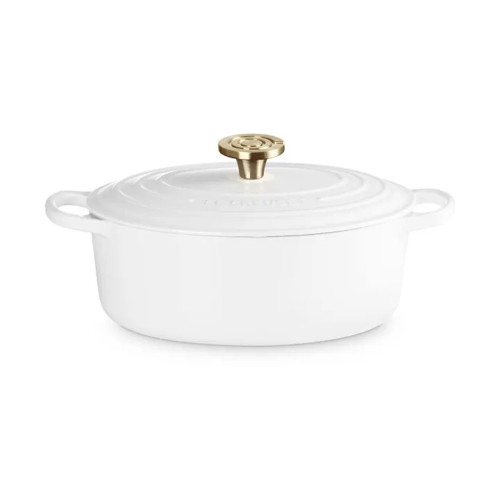 Le Creuset Signature cast iron oval casserole - White, 4.1 l - Le Creuset
