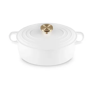 Le Creuset Signature cast iron oval casserole - White, 4.1 l - Le Creuset