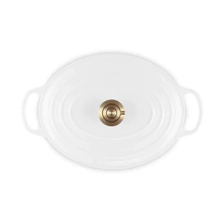 Le Creuset Signature cast iron oval casserole, White, 6.3 l Le Creuset