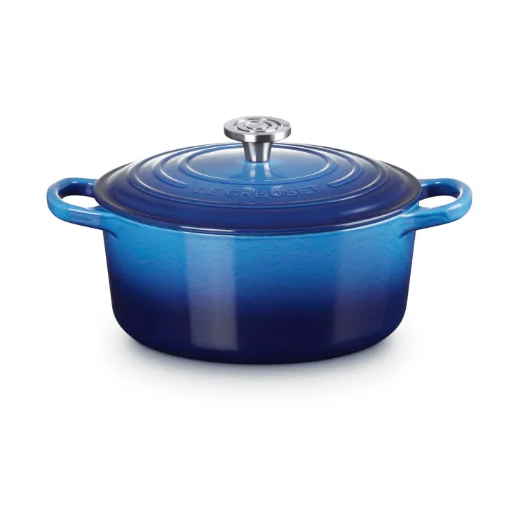 Le Creuset Signature cast iron round casserole, Azure, 3.3 l Le Creuset