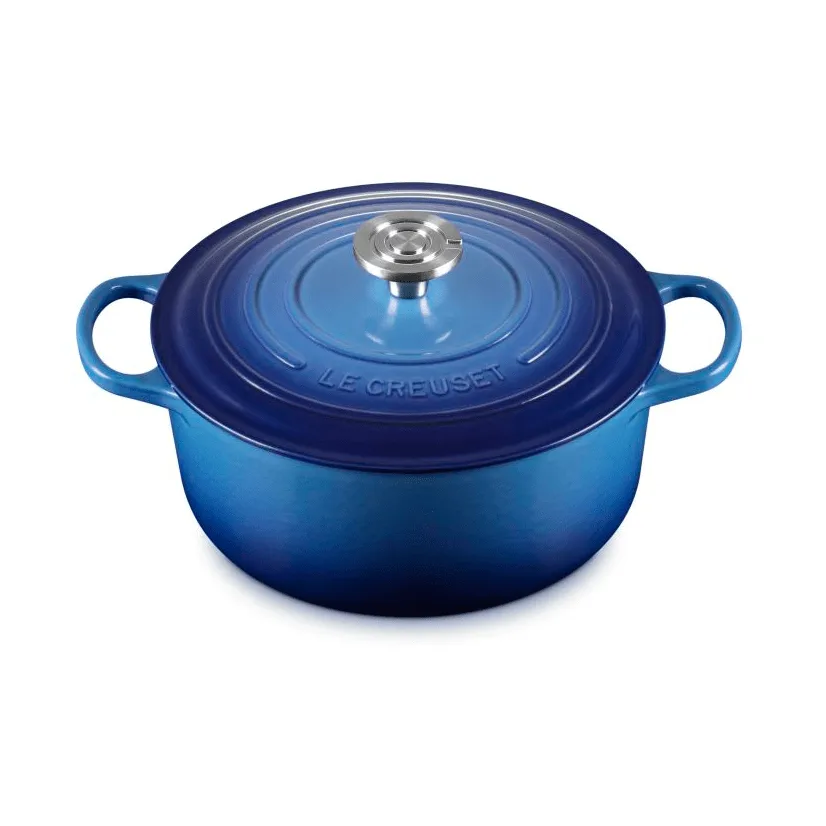 Le Creuset Signature cast iron round casserole, Azure, 5.3 l Le Creuset