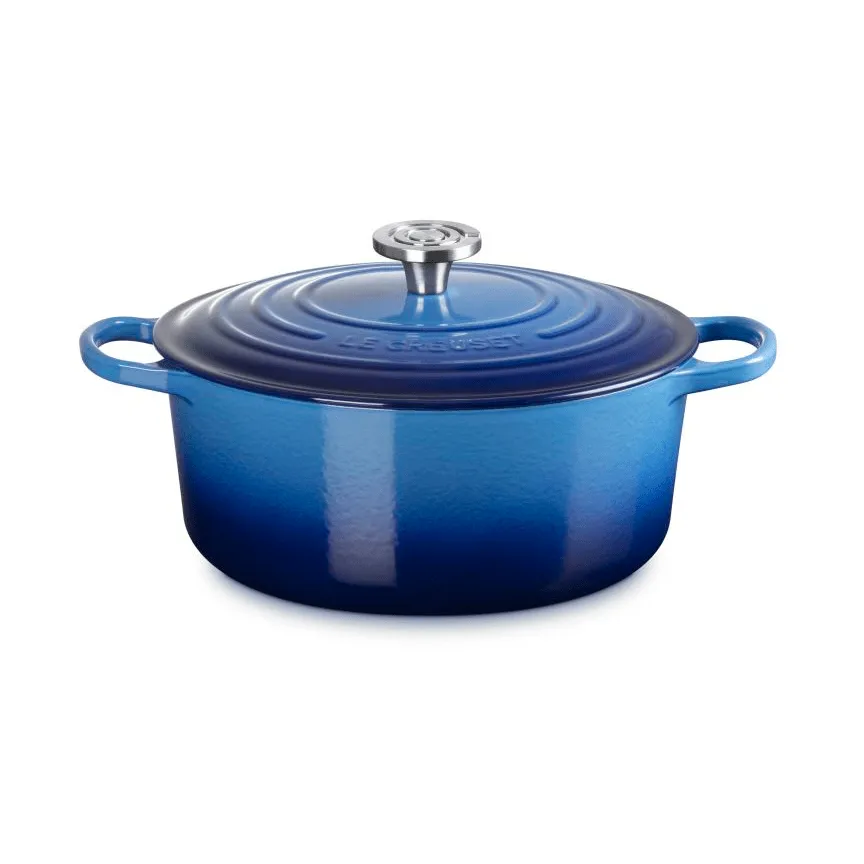 Le Creuset Signature cast iron round casserole, Azure, 6.7 l Le Creuset