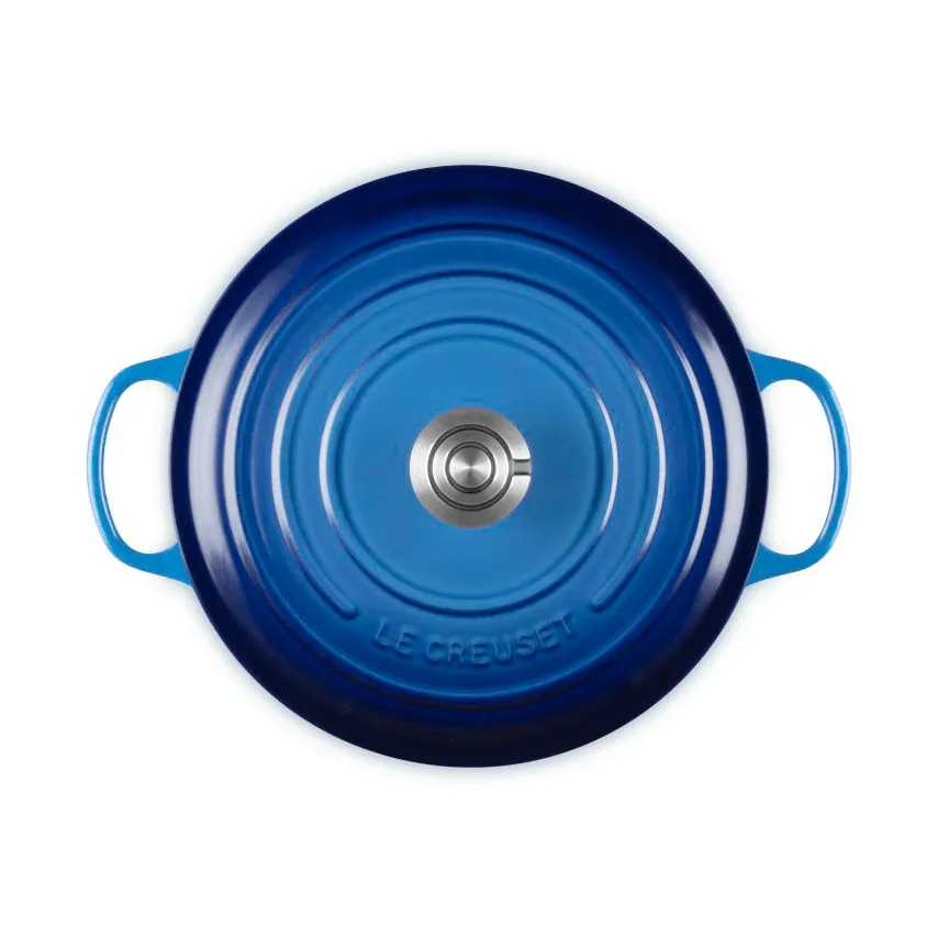 Le Creuset Signature cast iron round casserole, Azure, 6.7 l Le Creuset