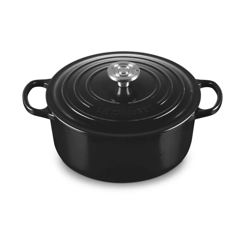 Le Creuset Signature cast iron round casserole, Black, 5.3 l Le Creuset
