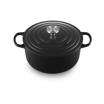 Le Creuset Signature cast iron round casserole - Matte Black, 5.3 l - Le Creuset