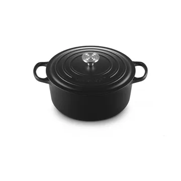 Le Creuset Signature cast iron round casserole - Matte Black, 6.7 l - Le Creuset