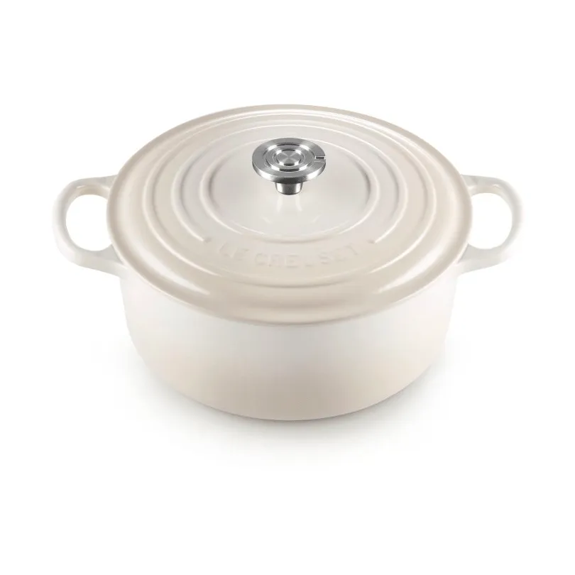 Le Creuset Signature cast iron round casserole, Meringue, 5.3 l Le Creuset
