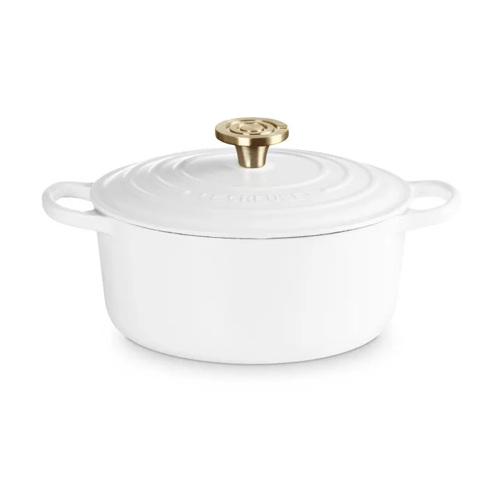 Le Creuset Signature cast iron round casserole - White, 4.2 l - Le Creuset