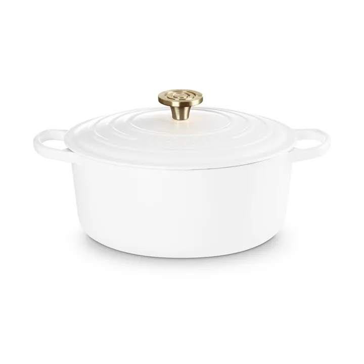 Le Creuset Signature cast iron round casserole - White, 6.7 l - Le Creuset