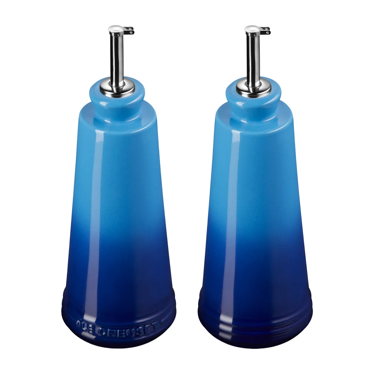 Le Creuset Signature oil & vinegar set Azure blue | Scandinavian Design | Bottles, pourers & drizzlers | Blue