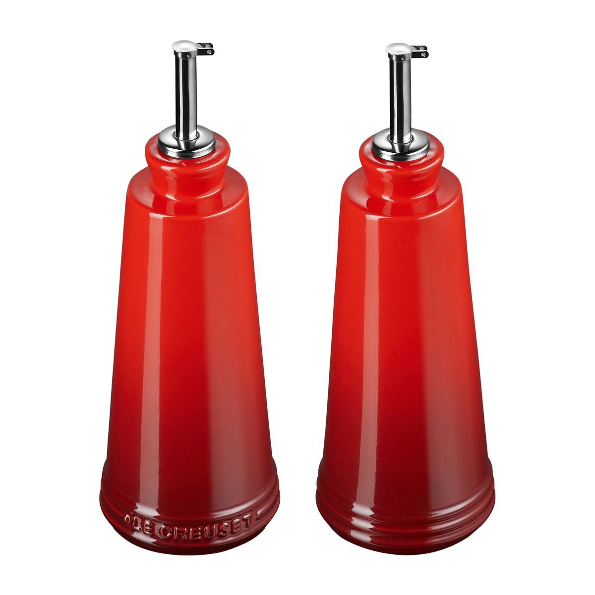 Le Creuset Signature oil & vinegar set Cerise | Scandinavian Design | Bottles, pourers & drizzlers | Red