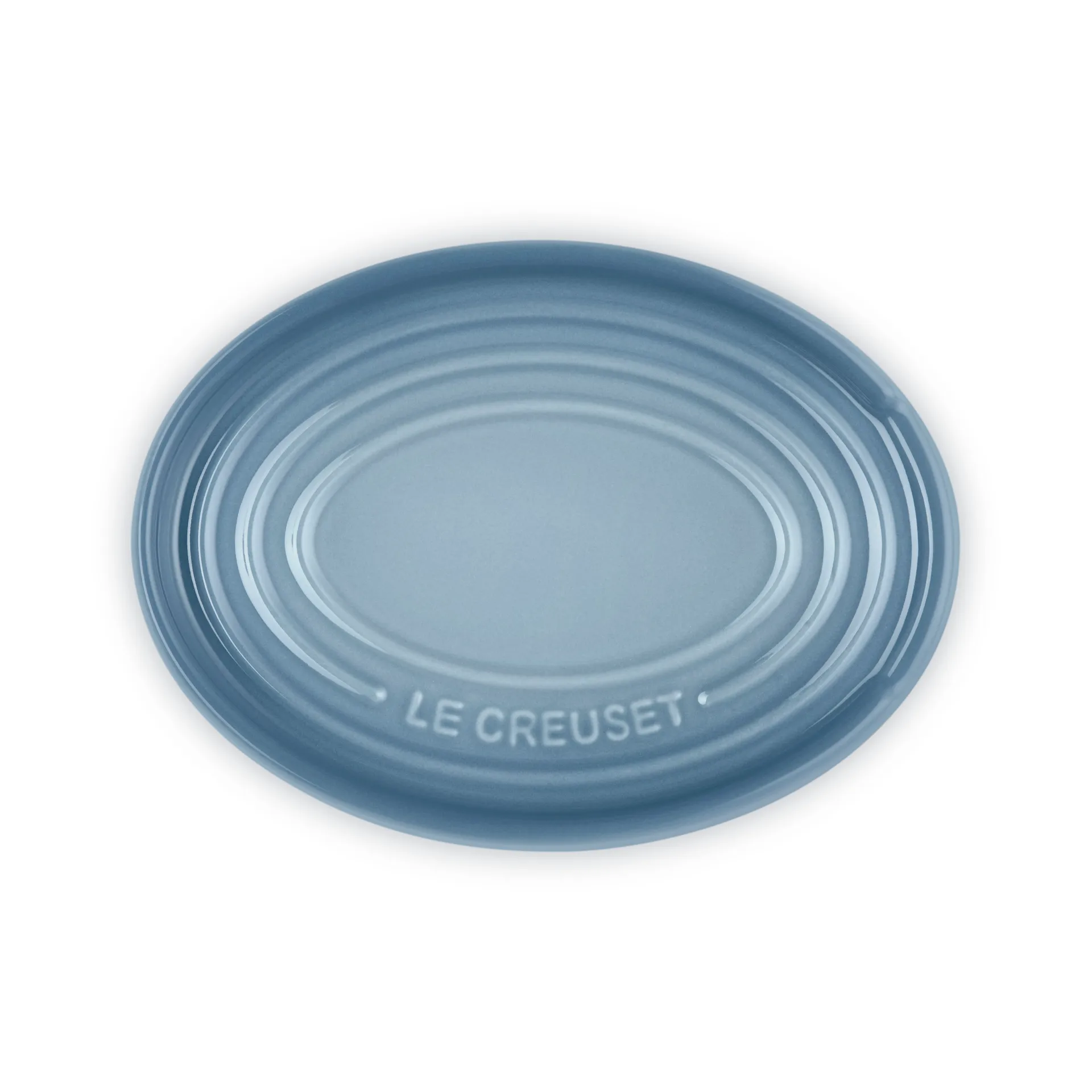 Oval holder for serving spoon, Chambray Le Creuset
