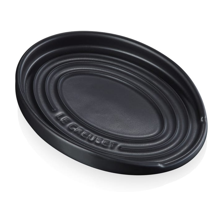 Oval holder for serving spoon - Matte black - Le Creuset