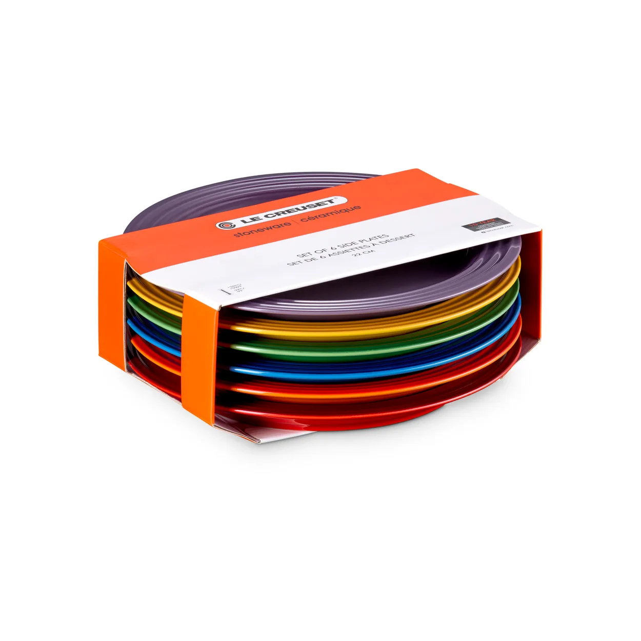 Le Creuset Signature stoneware breakfast plate 6-piece set Rainbow