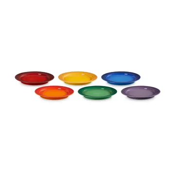 Signature stoneware breakfast plate 6-piece set - Rainbow - Le Creuset