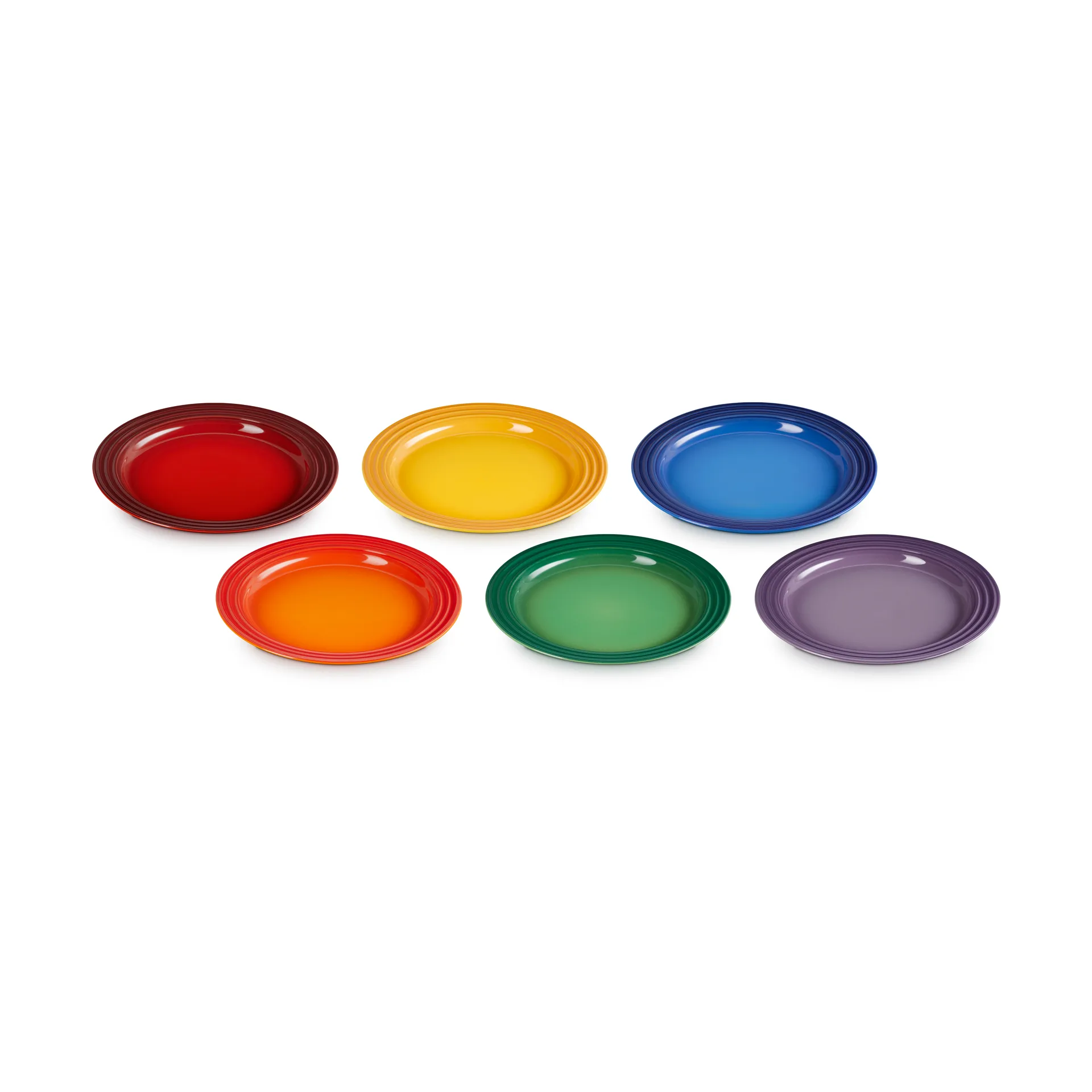 Signature stoneware breakfast plate 6-piece set, Rainbow Le Creuset