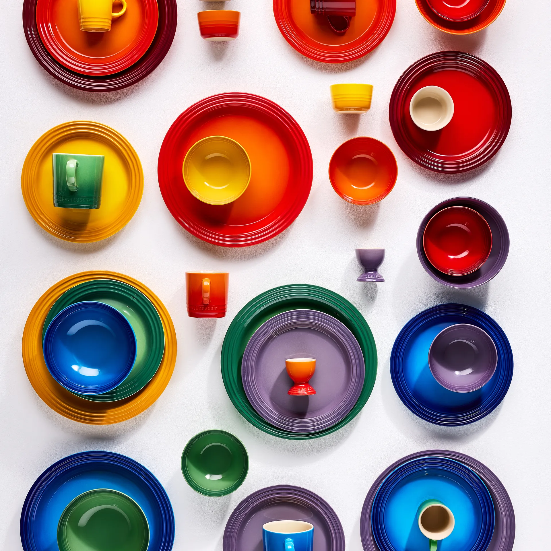 Signature stoneware breakfast plate 6-piece set, Rainbow Le Creuset