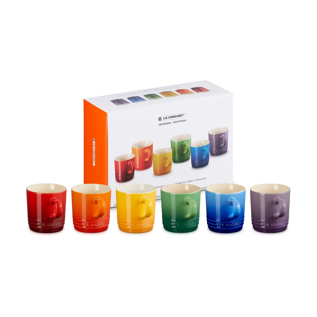 Le Creuset Signature stoneware coffee mug 6-piece Rainbow