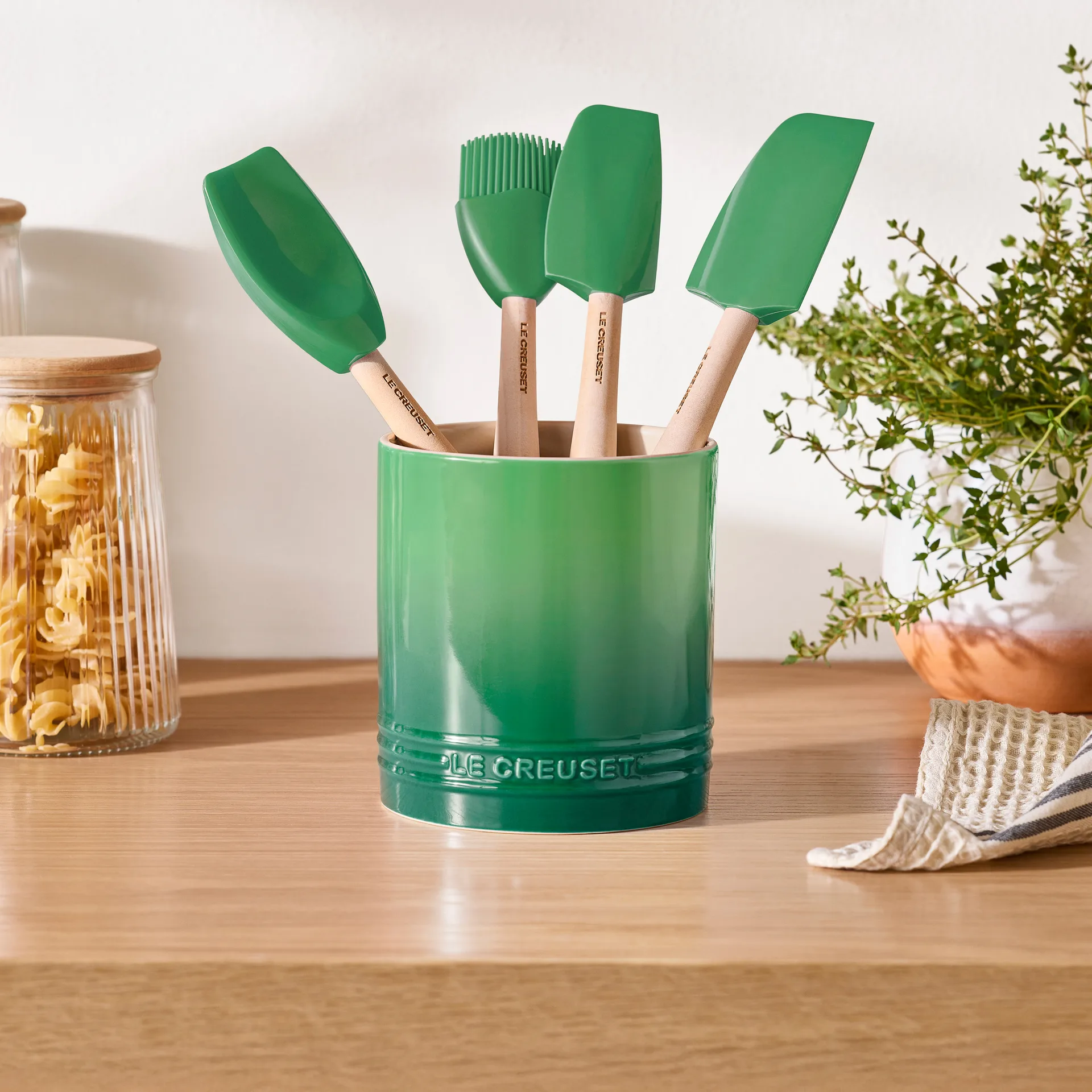 Signature stoneware cutlery and utensil jar 1.1 L, Bamboo Green Le Creuset