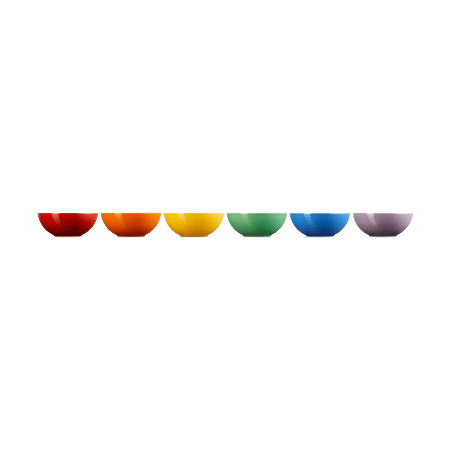 Signature stoneware deep plate set of 6, Rainbow Le Creuset