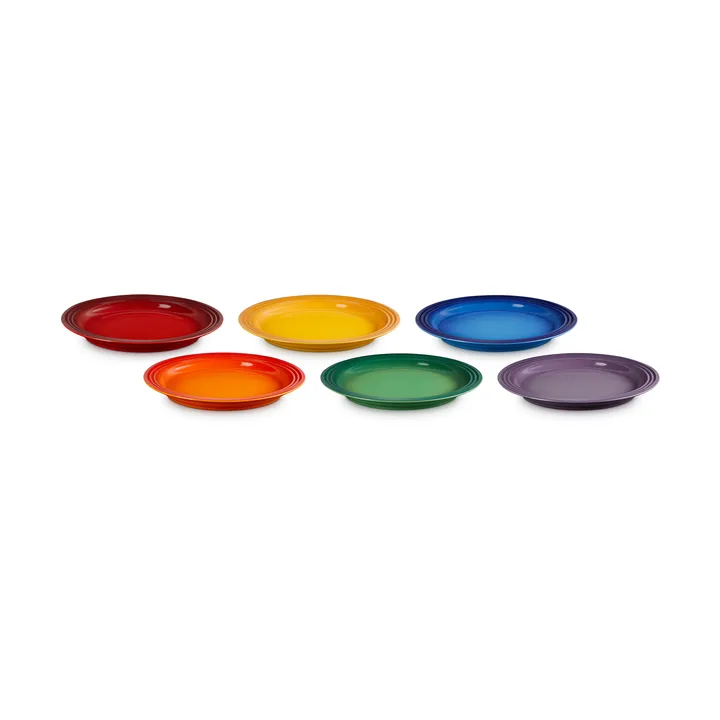 Signature stoneware dinner plate 6-piece - Rainbow - Le Creuset