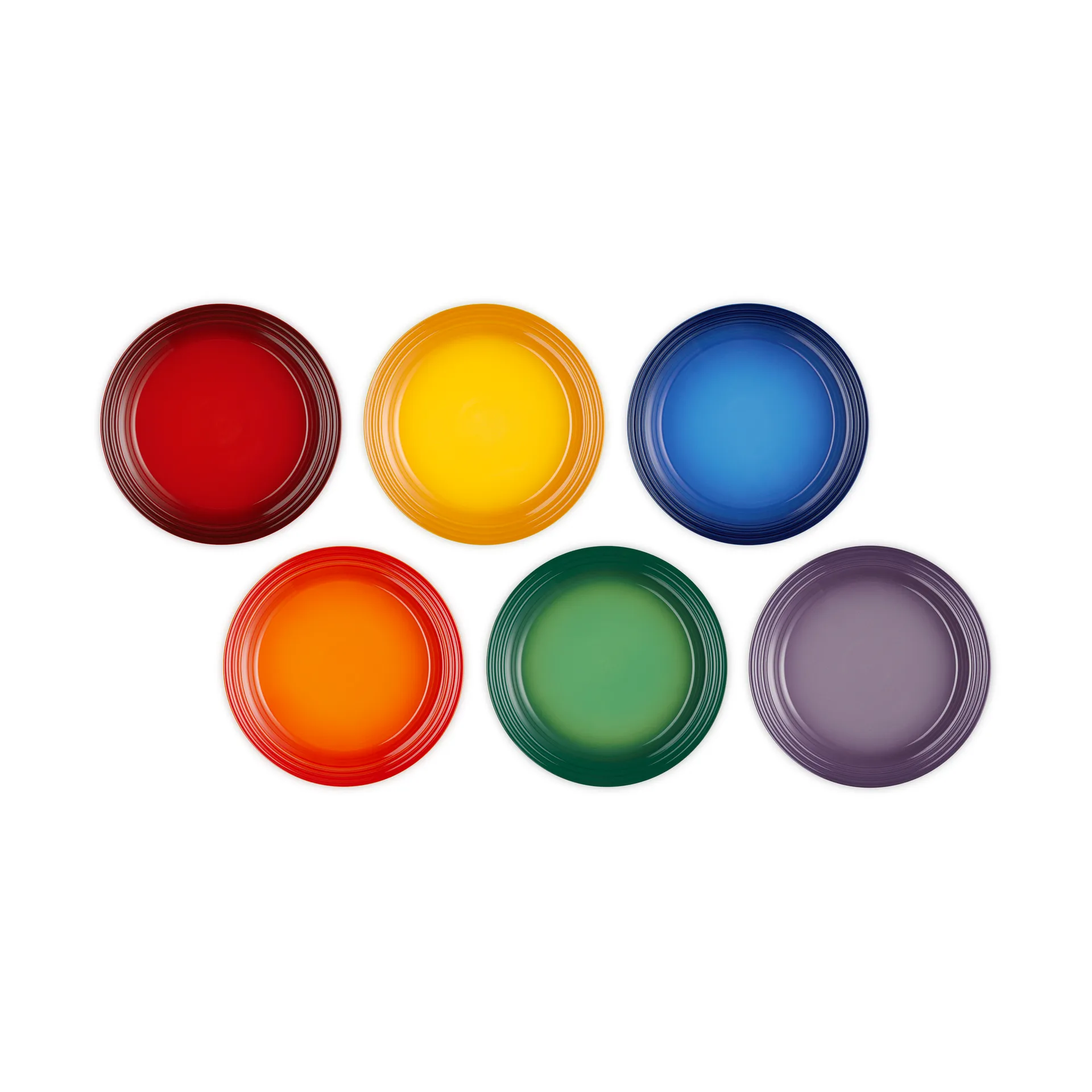 Signature stoneware dinner plate 6-piece, Rainbow Le Creuset