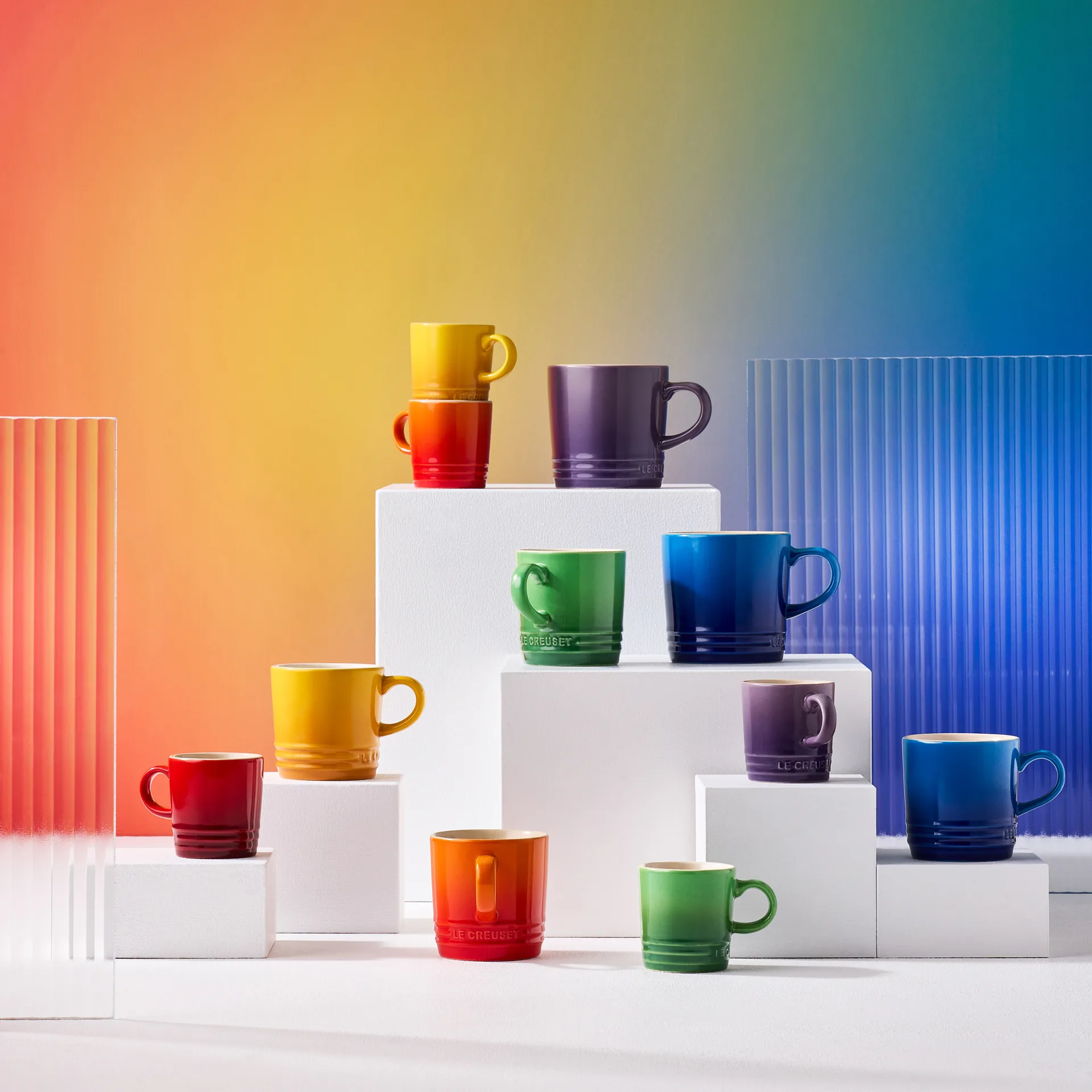 Signature stoneware espresso mug 6-piece, Rainbow Le Creuset