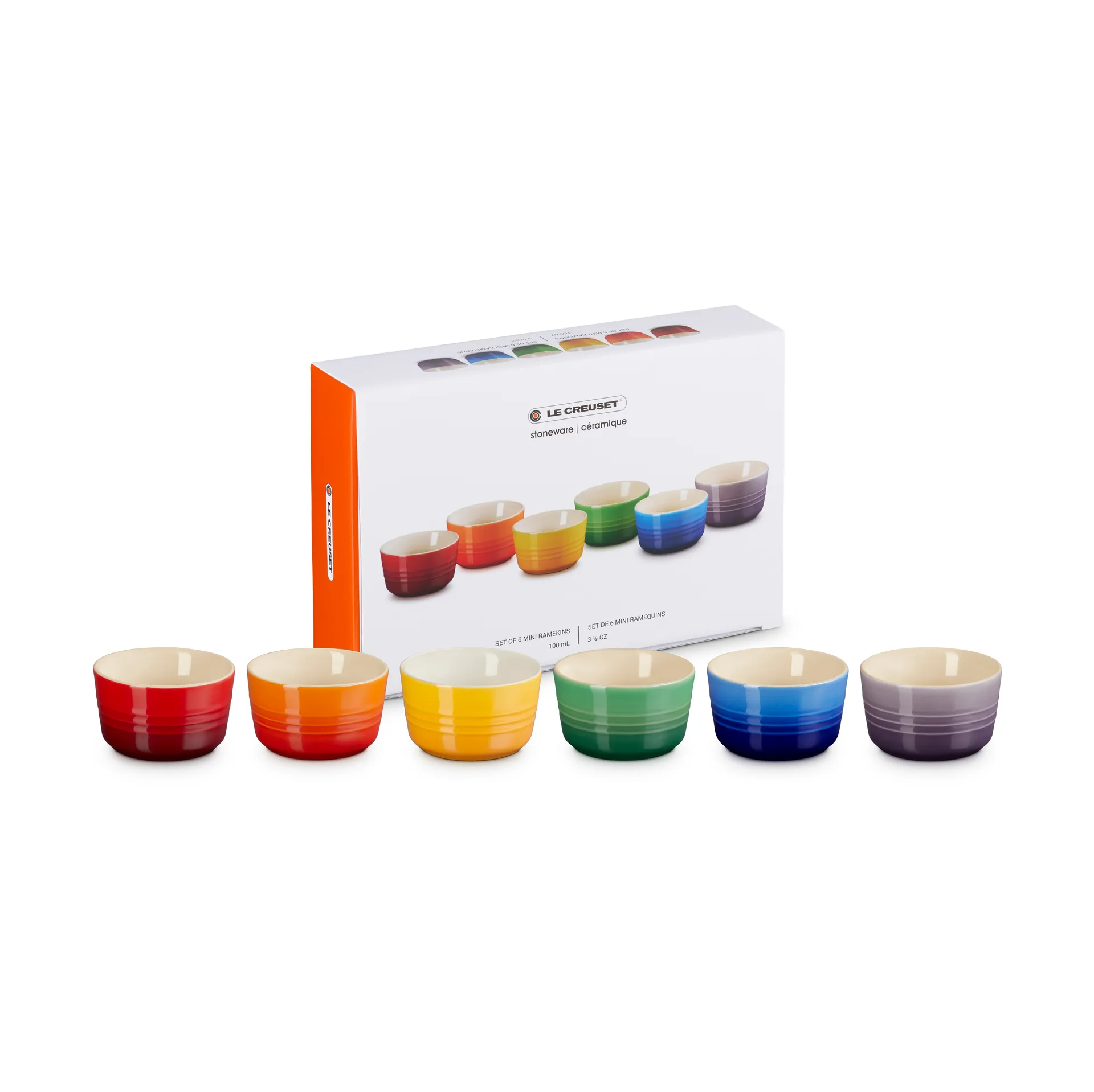 Signature stoneware mini ramekin 6-piece, Rainbow Le Creuset
