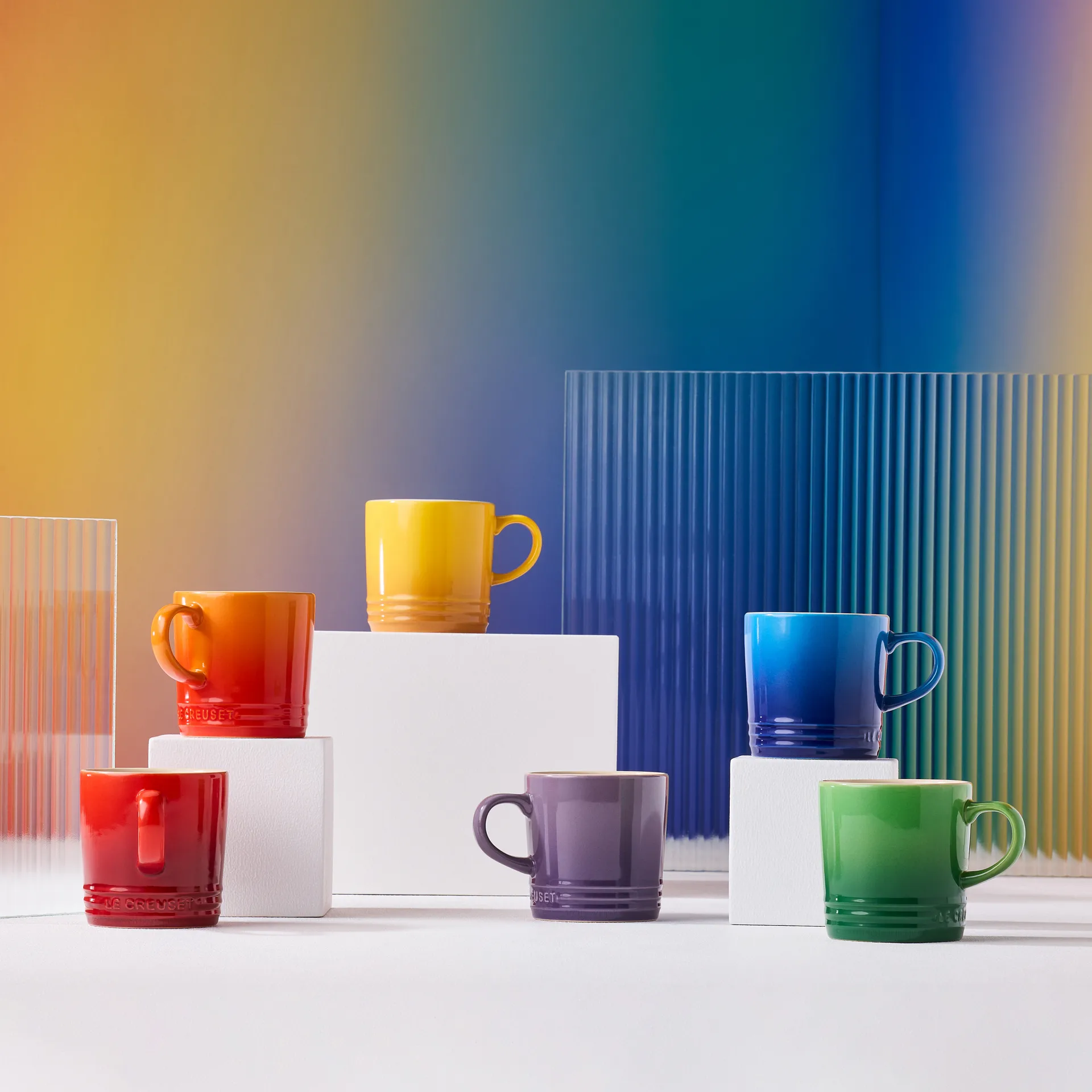Signature stoneware mug 6-piece, Rainbow Le Creuset