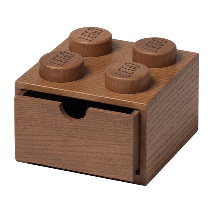 LEGO wooden desk drawer 4, Dark stained oak Lego