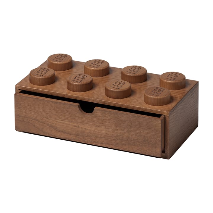 LEGO wooden desk drawer 8 - Dark stained oak - Lego