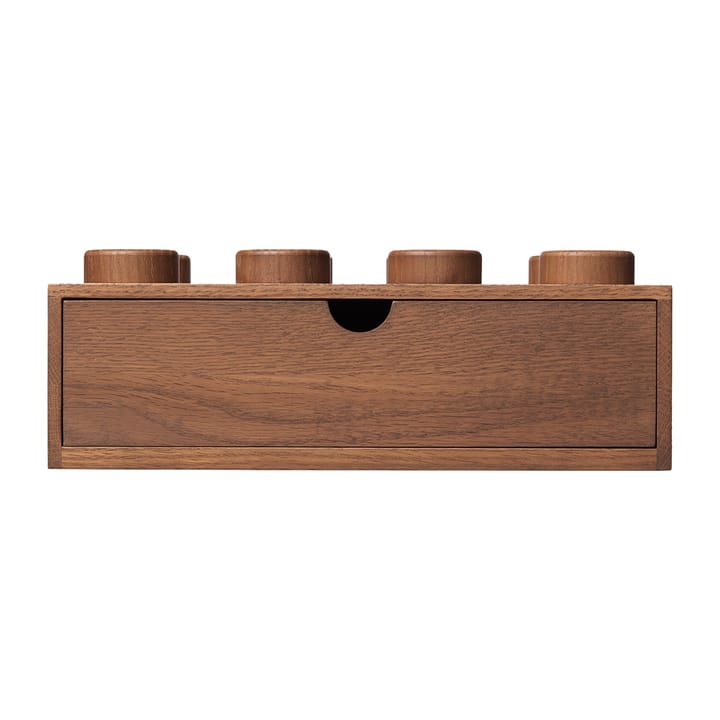 LEGO wooden desk drawer 8, Dark stained oak Lego
